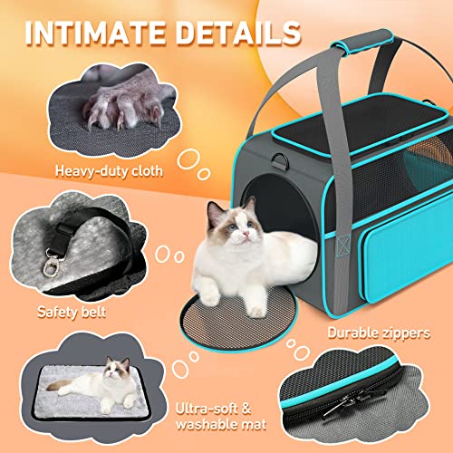 Cat Carrier, SoftSided Pet Carrier Airline Approved, Durable Small Dog