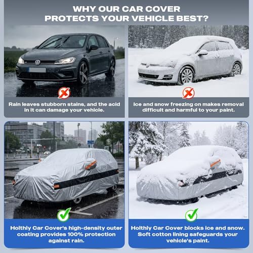 Holthly Exterior Car Cover for Opel Astra (2004-2026), Car Cover 10 Layers of Protection, 100% Waterproof, Anti-Dust, Windproof, Rain Waterproof, UV Protection.