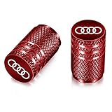 Kwen Valve Stem Cap,Audi Accessories Tire Caps for Car,Motorbike,Trucks,Bike and Bicycle Aluminum 4pcs (red)