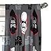Star Wars Ep7 Rule Galaxy 63” Gray Drapery/Curtain 4pc Set (2 Panels, 2 Tie backs) - Kylo Ren & Stormtrooper - Official Star Wars Product