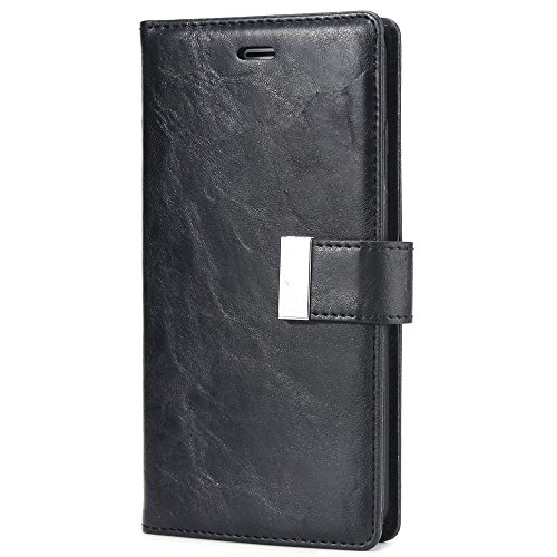 Scheam iPhone 7 Plus iPhone 8 Plus Wallet Leather Case with Protective Durable Women Shell Folio flip Cell Phone Cover Bag with Card Slots,Cash Pocket,Black - Thumbnail 7
