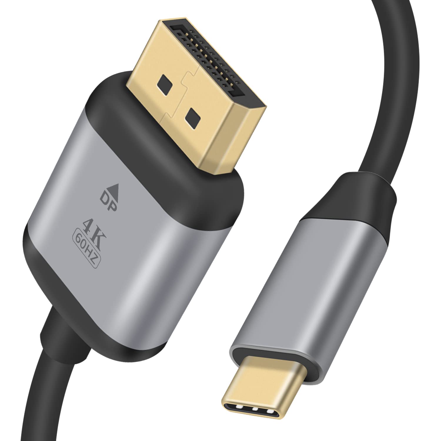 Duttek USB C to Displayport Cable 1.8m, USB 3.1 Type C Male to Displayport Male Gold-Plated Cable Support 4K@60Hz for Projector, Laptop, Monitor, Television, Personal Computer.