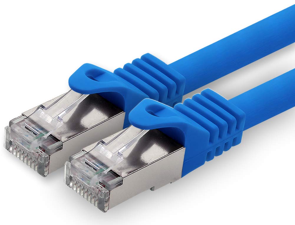 1aTTack.de 30m - blue - 1 piece CAT.7 network cable patch cable SFTP PIMF LSZH Gigabit Lan cable 10Gb s cat7 raw cable with RJ45 connector Cat6a compatible with CAT5 CAT6 cat7 cat8