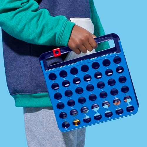 Juegos de Hasbro Oficiales, Juego Conecta 4, Estuche Todo en uno, Marcador de Puntos, Juegos para niños, 6+ - Versión español-portugués