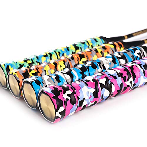 AhlsenL 4 Pack PU Badminton Racket Grip Non-Slip Tennis Grip Unique Color Pattern Overgrip Tape Suitable for Tennis overgrip Squash Racquet Pickleball Baseball Badminton Bicycle Fishing