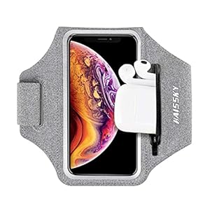 HAISSKY Hardlooparmband met oordopjes tas sporttelefoon armband voor iPhone 14 Pro Max/13 Pro/13 Pro Max/12/12 Pro/11/XS…