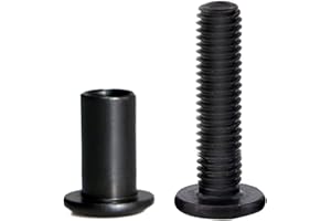 Aopin Chicago Binding Screws, 5 Sets, M6 x 35mm, Stainless Steel, 5/16" (8mm) Hole Dia, Black