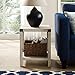 Walker Edison Sedalia Modern Farmhouse Metal X Side Table, 18 Inch, White Oak
