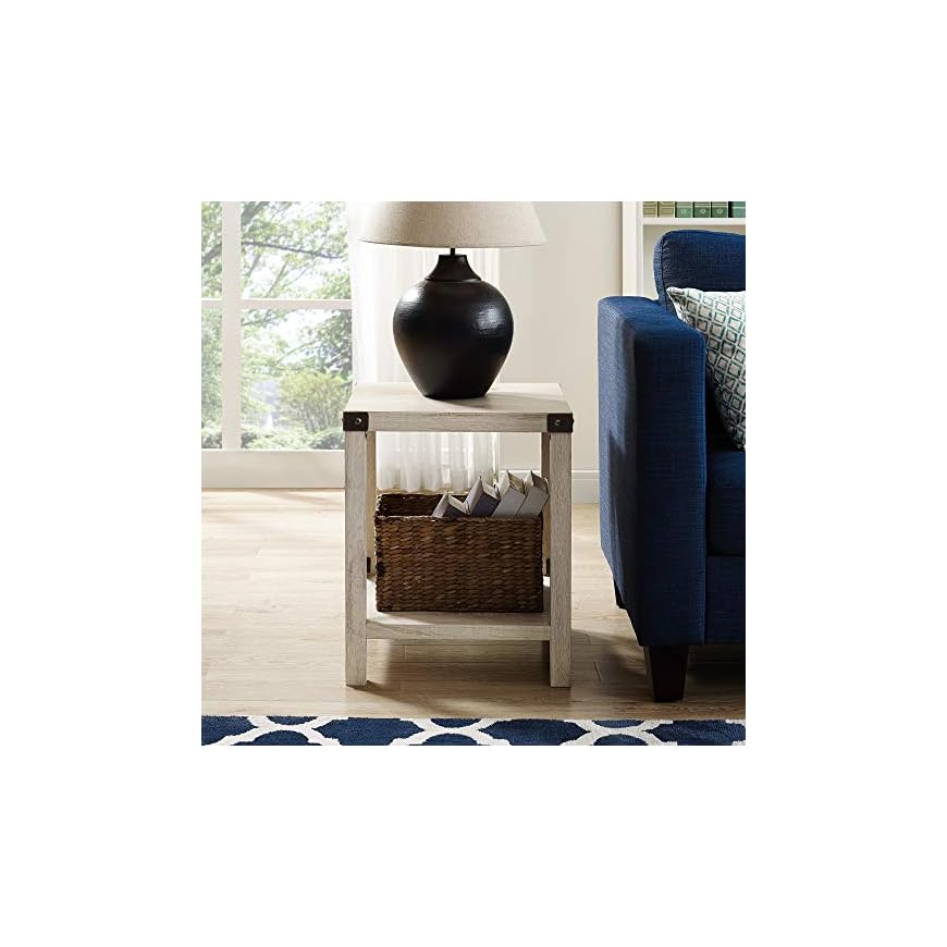 Walker Edison Sedalia Modern Farmhouse Metal X Side Table, 18 Inch