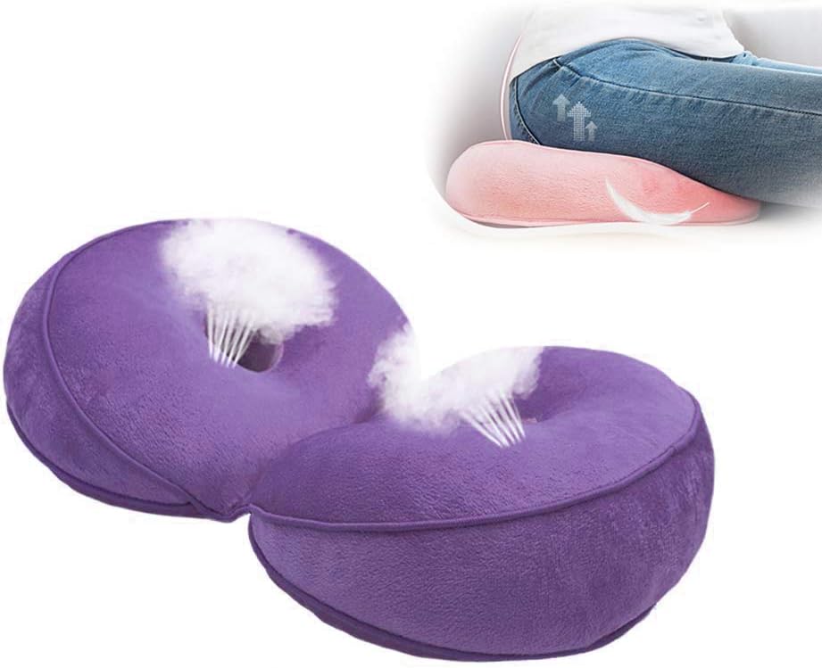 YHuHY Dual Comfort Orthopedic Seat Cushion, Seat Pillow to Relieve the Tailbone Sciatica Lower Back Pain, Posture Corrector for Office Chair Car Seat Wheelchair