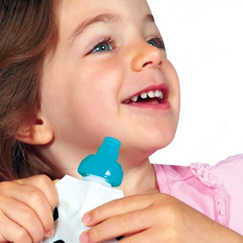 ChooMee Sipn Food Pouch Toppers | 100% Silicone | Prevent spills and Cushion mouth | 2CT - Orange Aqua