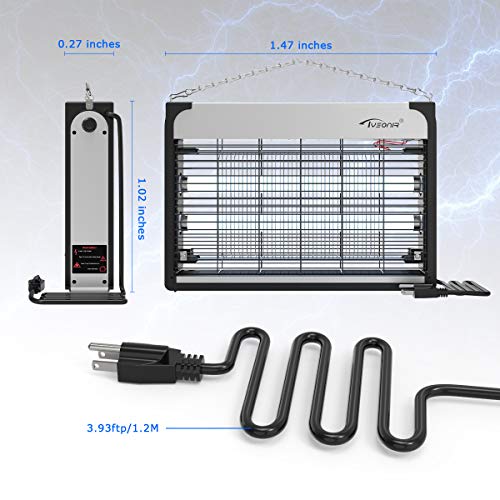 Tysonir Electronic Bug Zapper, 20W Electronic Indoor Insect Killer, Bug Zapper, Mosquito, Fly, Wasp, Beetle & Other Pests Killer Indoor Residential & Commercial