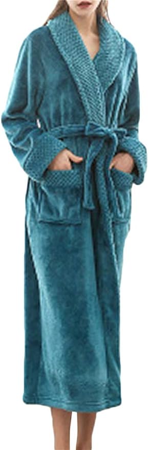 bademantel damen lang kuschelig ohne kapuze