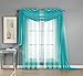 Window Elements Diamond Sheer Voile 56 x 216 in. Curtain Scarf, Turquoise