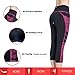 picotee Capri Leggings with Pockets for Women Mesh Camo Leggings Active Yoga Pants High Waisted Black Rose Red Medium