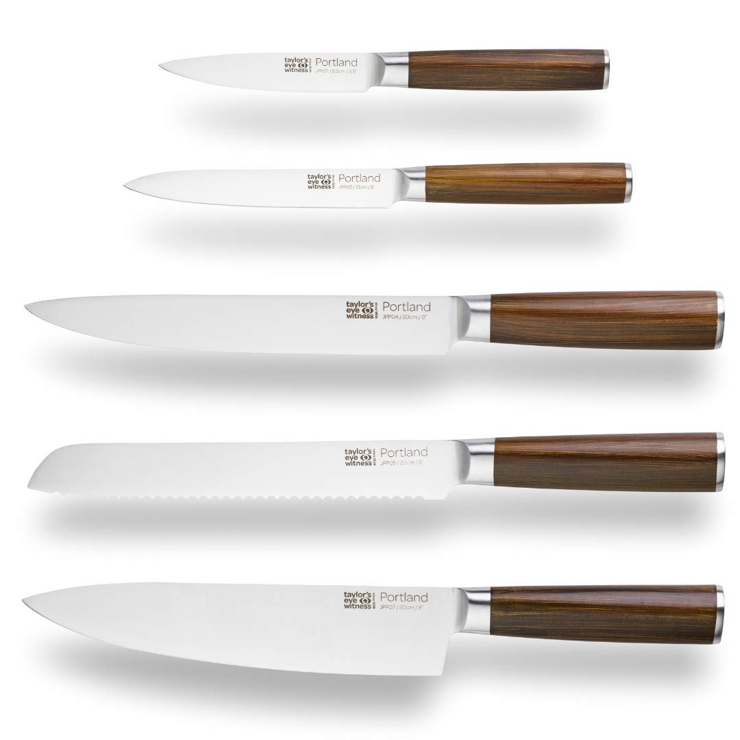Taylors Eye Witness Portland Walnut 5pc Kitchen Knife Set