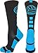 MadSportsStuff Volleyball Logo Crew Socks (Black/Electric Blue, Medium)