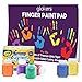 glokers Finger Pad and 6 Non-Toxic Washable Crayola Premium Toddler Arts & Crafts Painting Supplies 11 x 17 Inches, 50 Sheets of Thick White Paper, Colorful 7 Piece