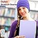Qshell Men Women Bluetooth Audio Music Beanie Hat Cap with Stereo Speaker Headphones Microphone Hands Free and Rechargeable Battery for Cell Phones, iPhone, iPad, Tablets, Android Smartphones - Purple