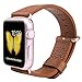 JSGJMY Apple Watch Band 38mm Genuine Leather Wrist Strap Replacement Bracelet with Stainless Metal Clasp for iWatch Series 2/Series 1/ Edition/Sport(Light Brown+Rose gold Clasp)