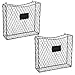 Gray Metal Wall-Mounted Magazine & File Holder Baskets with Chalkboard Label, Set of 2