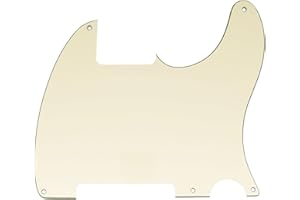 Musiclily 5 Holes PVC Guitar Pickguard for Fender US/Mexico Standard Esquire ESQ Tele TL Style, 3Ply Cream