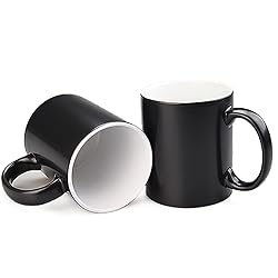 HOMEYES Black Novelty Coffee Mugs, 330 ML 11.2
