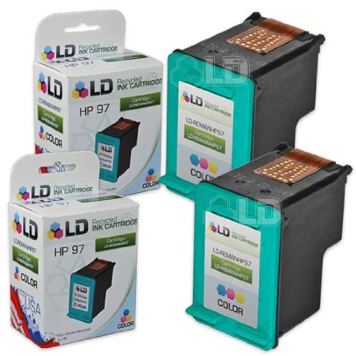 LD Remanufactured Replacement for Hewlett Packard C9363WN (HP 97) Set of 2 High Yield Tri-Color Ink Cartridges