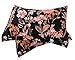 YMY Lightweight Microfiber Bedding Duvet Cover Set, Floral Print Pattern (Floral in Black, Queen)