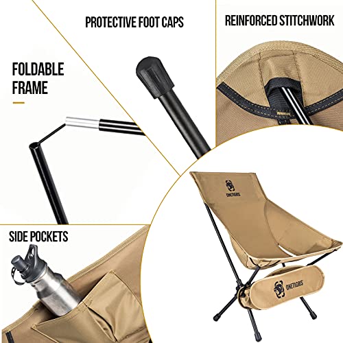 Camping Backpacking Chair High Back, 330 lbs Capacity
