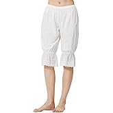 BEAUTELICATE Women Cotton Pantaloons Costume Bloomers Vintage Pettipants With Lace Ruffle Hem