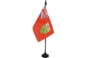 Ontario Table Flag 4'' x 6'' - Canada - Canadian region of Ontario Desk Flag 15 x 10 cm - Black plastic stick and base - Drap