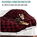 PetAmi Dog Blanket, Sherpa Dog Blanket | Plush, Reversible, Warm Pet Blanket for Dog Bed, Couch, Sofa, Car (Checker Red, 60×80 Inches)thumb 3