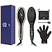 Hair Straightening Brush, USpicy Upgraded Hair Straightener MCH Heating Technology with FREE Heat Resistant Glove for Silky Frizz-free 320-450℉/160-230℃ Adjustable Temperature, Auto Lock, Anti-Scald