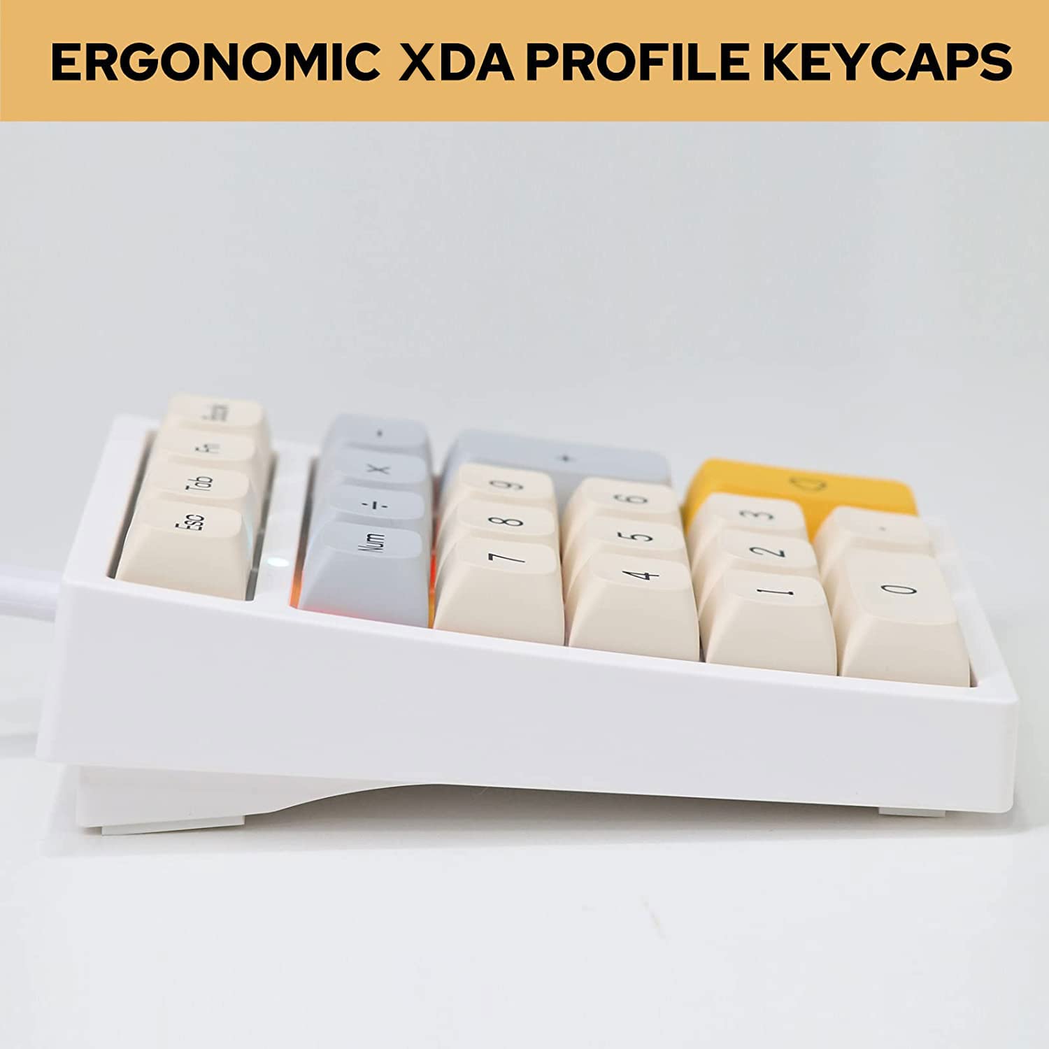 EPOMAKER TH21 21 Keys Hot Swappable Wired Numpad with RGB Backlight, Programmable,XDA Profile PBT Keycaps for Win/Mac(Gateron Brown Switch)