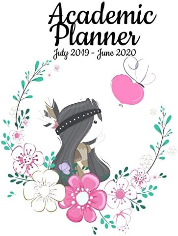 Academic Planner July 2019- June 2020: Simple Large & Unique Contemporary White Floral Designed Organizer With Weekly/Monthly Planner Pages - ... School Year Calendar, Grades, Goals & Notes