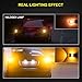 AUXITO Amber Yellow 3157 LED Bulbs Extremely Bright 48-SMD 4014 LED Chipsets 3156 3057 4057 4157 LED Bulbs with Projector for Turn Signal Lights (Pack of 2)