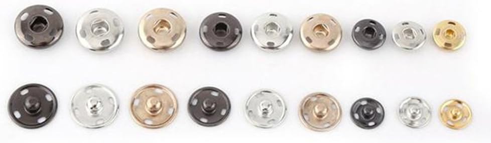 rosenice Sew On Snaps Buttons Metal Snaps Fasteners Press Studs Buttons 50 Sets Brass Fasteners DIY Craft Accessory (15mm-Silver)
