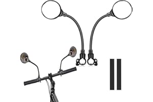 2 Pcs Bike Mirror, 360° Adjustable Rotatable Bending Wide Angle Rear View Mirrors Acrylic Convex Safety Mirror, Bicycle Mirro