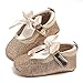 Elaco Infant Baby Girls Moccasins Anti-Slip Soft Sole Princess Shoes (12-18M, Gold)