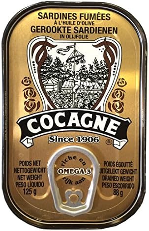 Cocagne Smoked Sardines in Olive Oil of Portugal 4.4 oz - Pack of 6