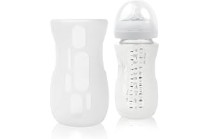Olababy Silicone Sleeve for Avent Natural Glass Baby Bottles (8 oz, Translucent)