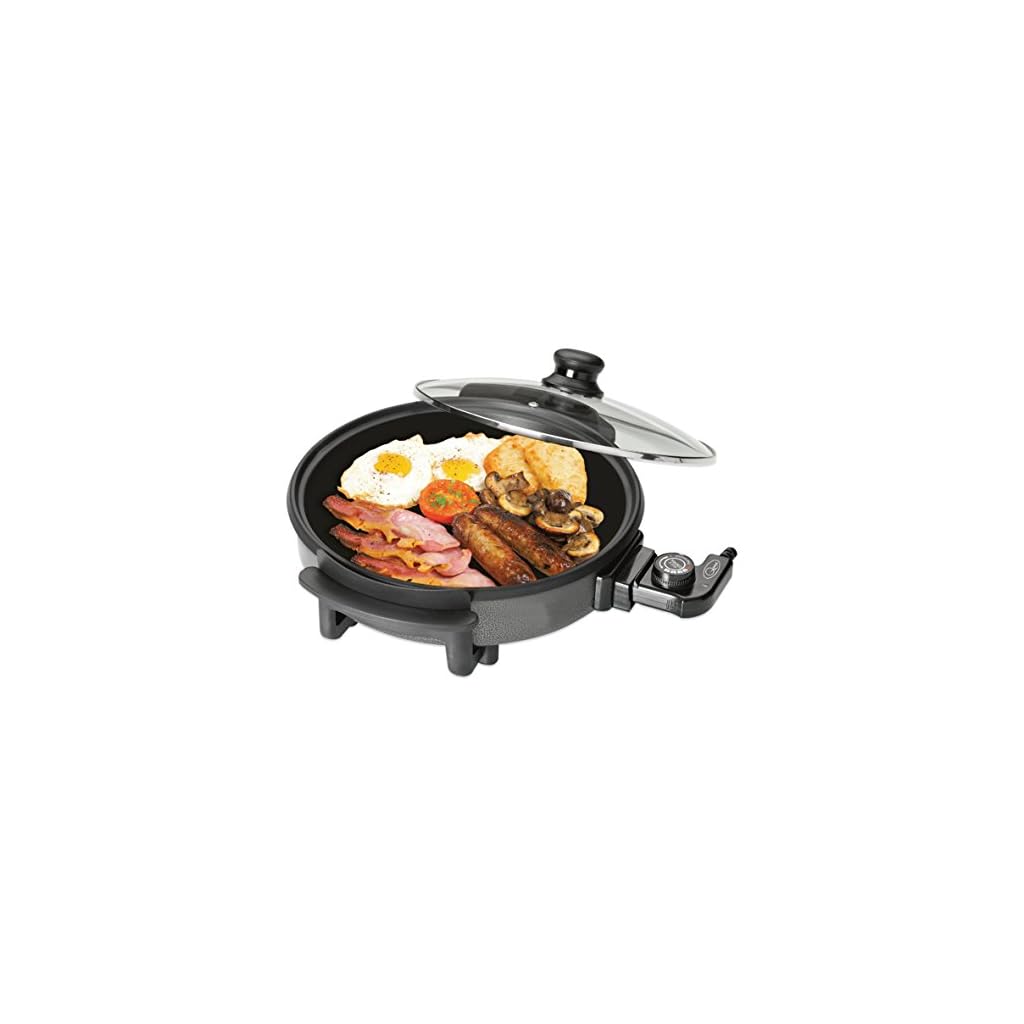 Quest 35500 40cm MultiFunction Electric Cooker Pan with Lid/Adjustable