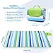 WolfWise 79″x59″ XL Picnic Blanket Extra Large Fleece Beach Mat with Waterproof Backing Anti Sand, Blue Green Stripesthumb 3