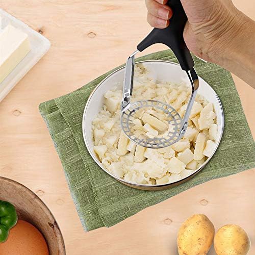 Liveday Stainless Steel Potato Masher Tool FineGrid Mashing Plate
