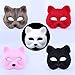 RANDER Halloween Animal vizard Mask glyptostrobus Men and Women Half Face Props Short Hair Cute Fox (Black)
