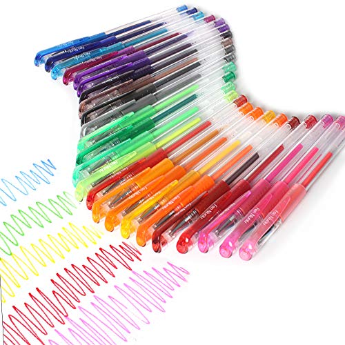 CAISEXILE 24 Coloring Glitter Gel Pens come with 24 Free Refills for