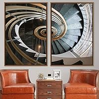 2 Piece Framed Canvas Wall Art Solid Structures Canvas Prints Home Artwork Decoration for Living Room,Bedroom - 16