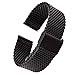 YISUYA 22mm Solid Milanese Mesh Stainless Steel Strap with Hook Buckle Classic Black Watch Band Straps 2.2cm
