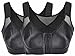 HENNY RUE Women's Non-Padded Sports Bra Front Closure Workout Yoga Bras 3 Step Adjustable